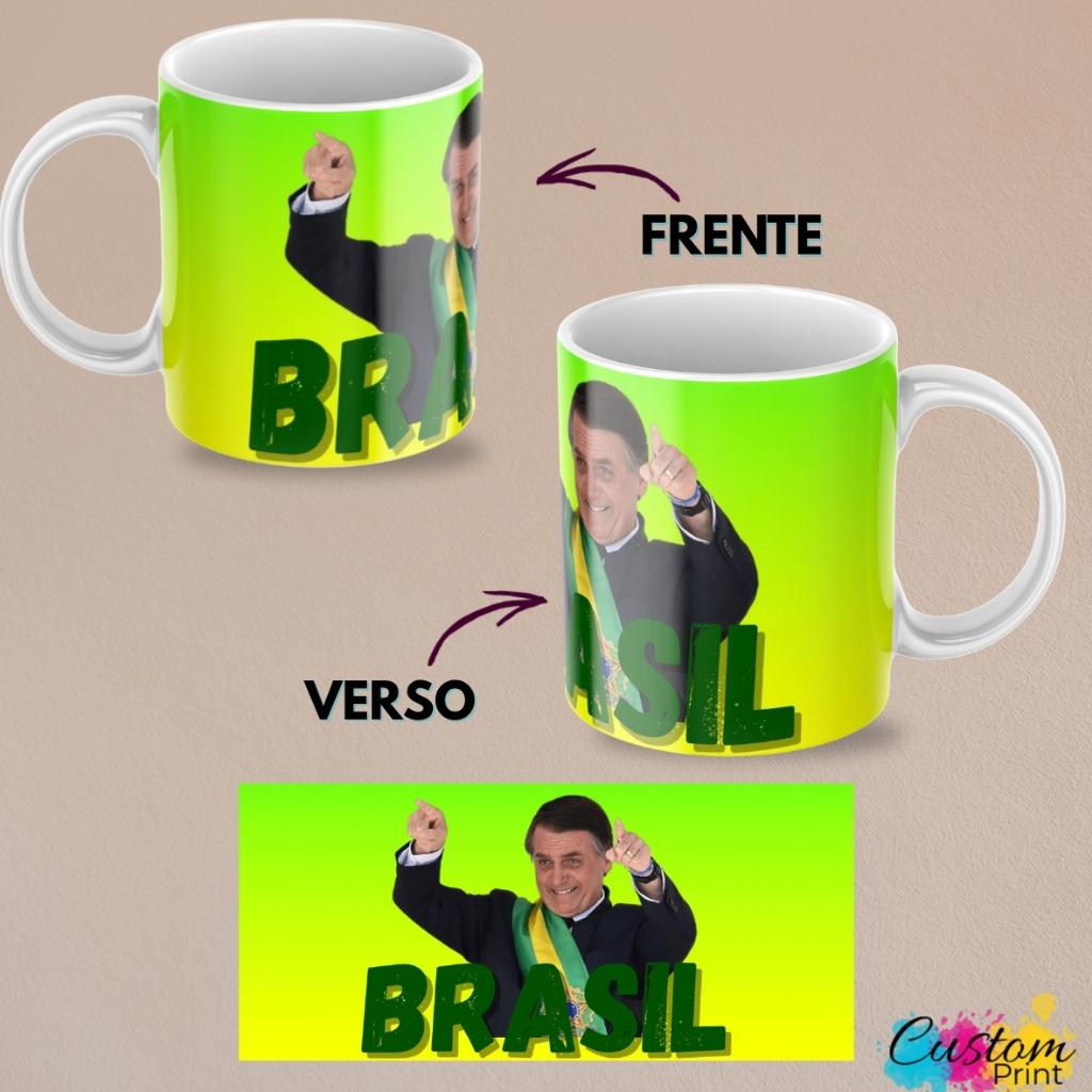 Caneca Bolsonaro - Meme Direita - Brasil - Porcelana Premium - Presente - Bolsonarista
