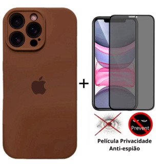 Kit Capa de Silicone Aveludada com proteção de câmera com Película privacidade para iphone 12 12Pro 12Promax em Oferta na Shopee