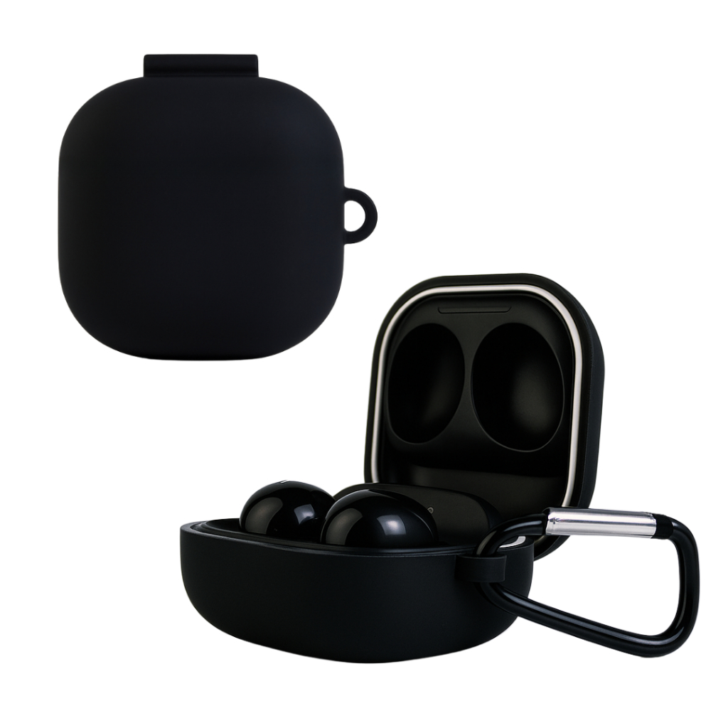 Capa Protetora Nerdcase para Samsung Galaxy Buds Fe, Buds 2, Core, Live, Pro, Silicone, Preto