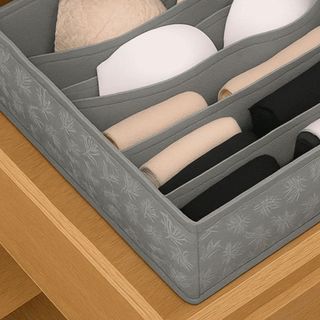 Organizador Gaveta 8 Compartimentos Tecido Reforçado Flexivel Cinza