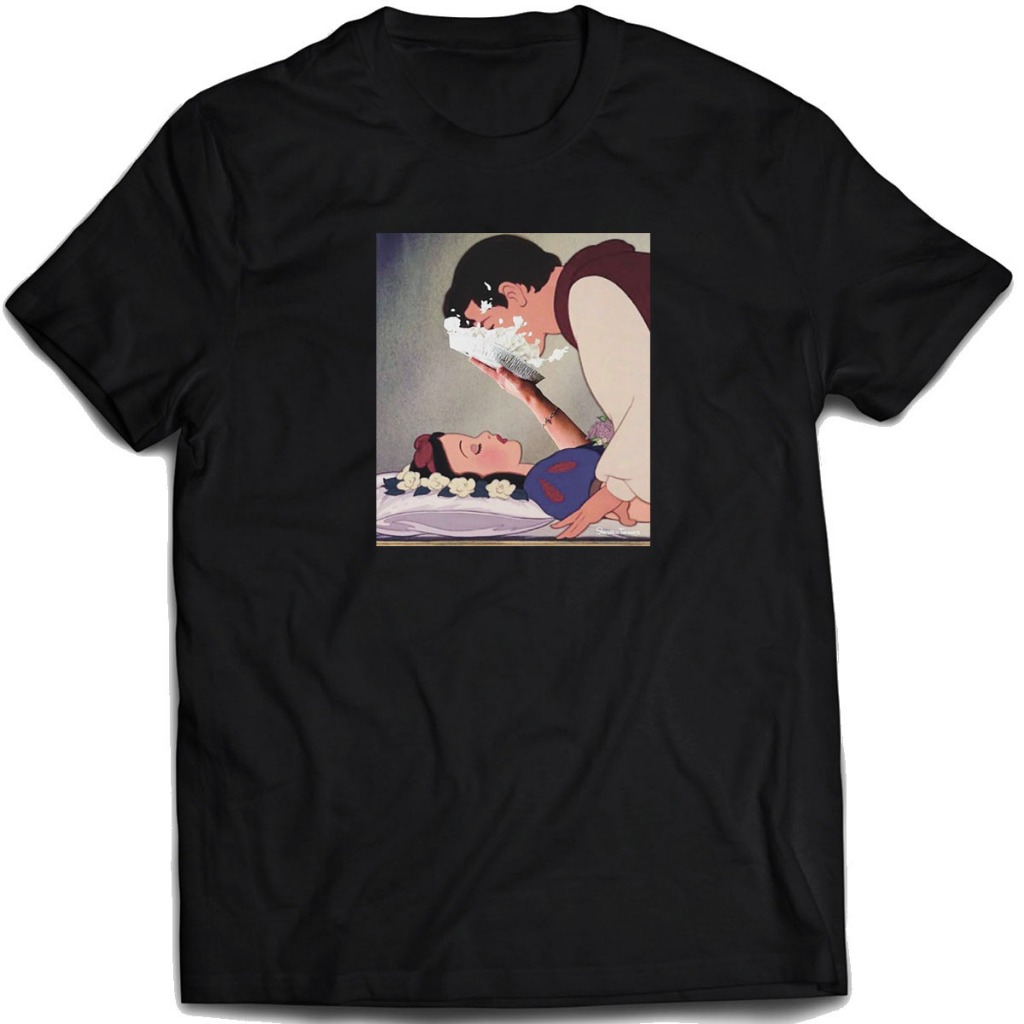 camiseta princesa branca de neve fuck principe torta unissex top