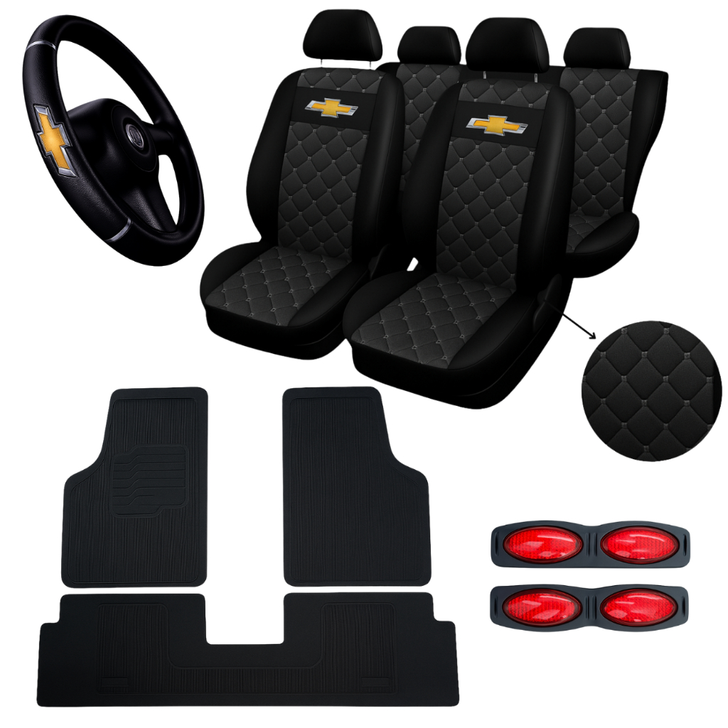 kit Capa Para Banco De Carro couro Todas as Cores Chevrolet Chevrolet Corsa Celta Prisma Onix Agile em Oferta na Shopee