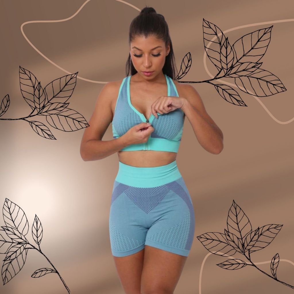 Conjunto Fitness Feminino Academia Short + Top, Roupa de Academia, Cintura Alta, Confortável