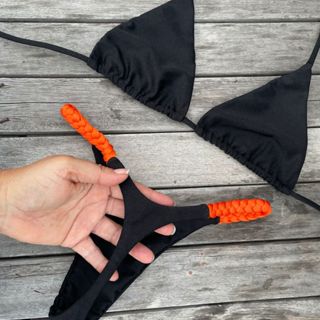 Biquíni Feminino Cortininha Micro Fio Marquinha Fita Bronze Verão Trançado Sem Bojo em Oferta na Shopee