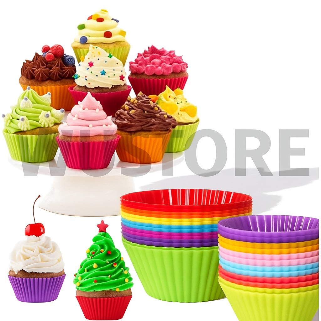 Imagem Kit 10 Mini Forminha Silicone Air Fryer Forno Assadeira Bolinhos Cupcake Pronta Entrega