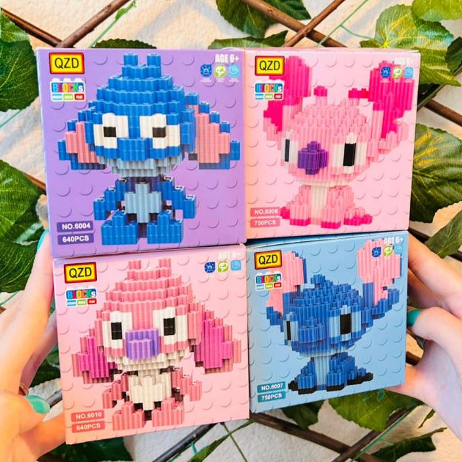 Mini Blocos de Montar Stitch Angel Blocos De Montar Brinquedos Diversão Desenho Bricks Criança 4 Mod