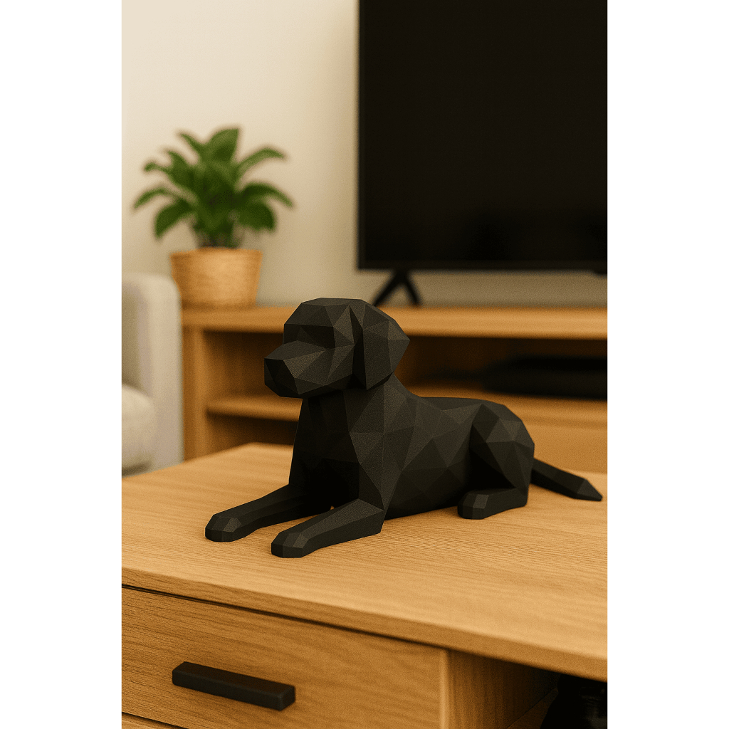 Escultura estatua busto Cachorro Geométrico Moderna Decoracao sala casa mesa Minimalista Arte Animal Elegante Presente