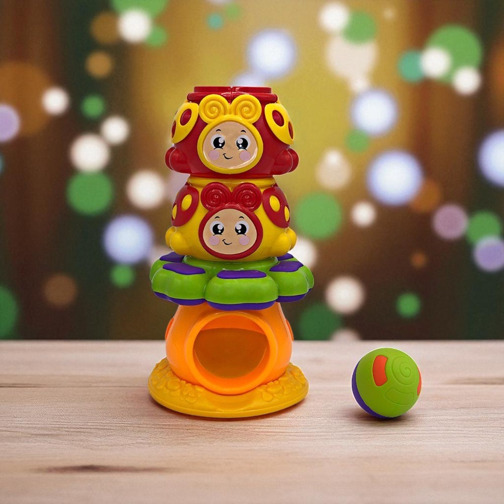Chocalho Torre Bichinhos Joaninha Bolinha Borboletinha Sensorial Desenvolvimento Infantil Bebê Divertido Seguro Colorido