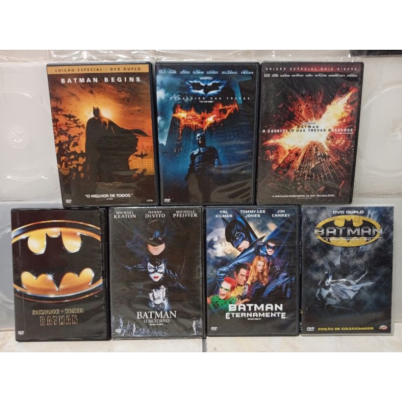 dvd coleção filmes Batman 7 filmes 10 discos