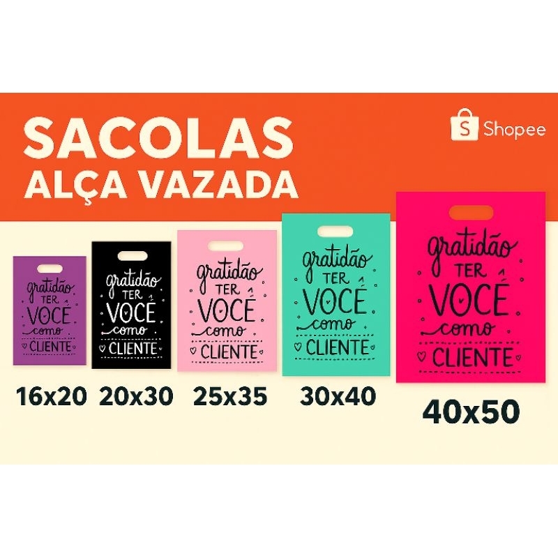 50 SACOLAS COM FRASE - 16x20 20x30 25x35 30x40 40x50 LOJA em Oferta na Shopee