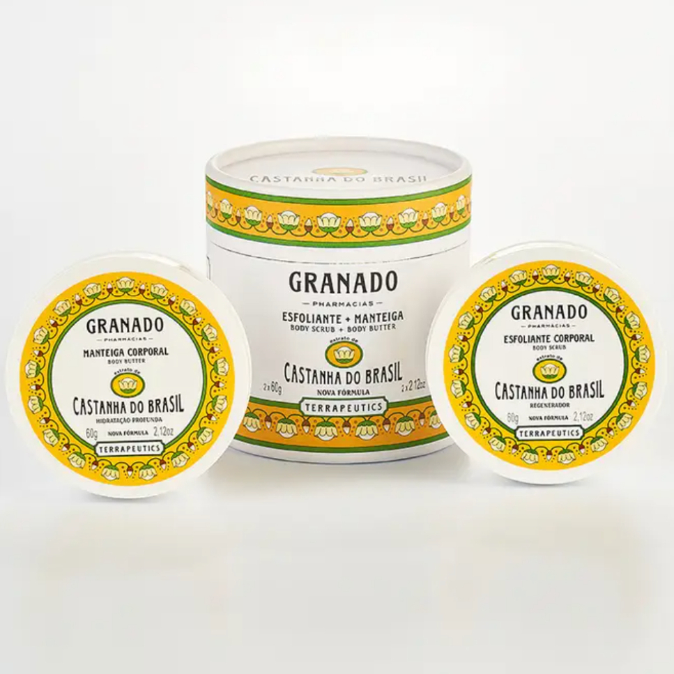 Kit Esfoliante + Manteiga Corporal Castanha do Brasil Granado Terrapeutics 2x60g