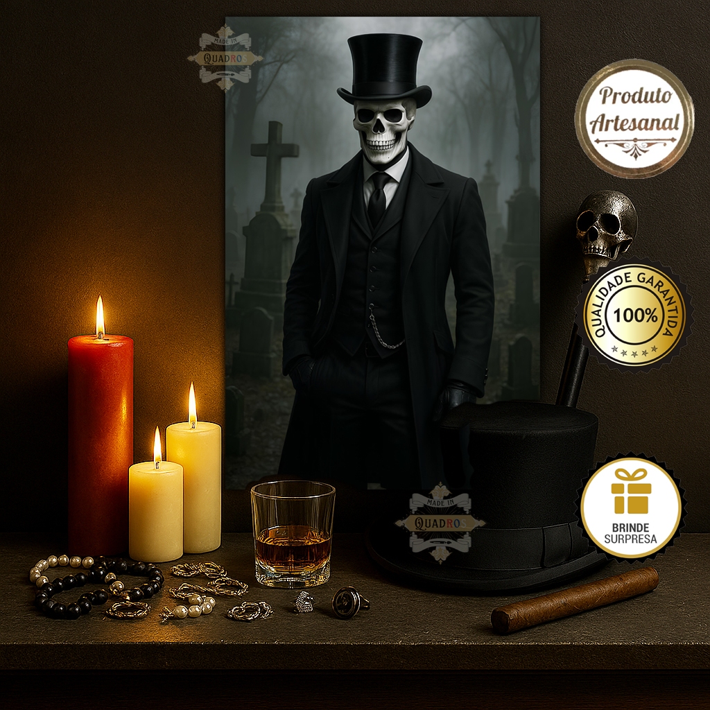 Quadro Exu Caveira, Decoração para Assentamento, altar, Umbanda, Quimbanda, Candomblé Tatá Caveira