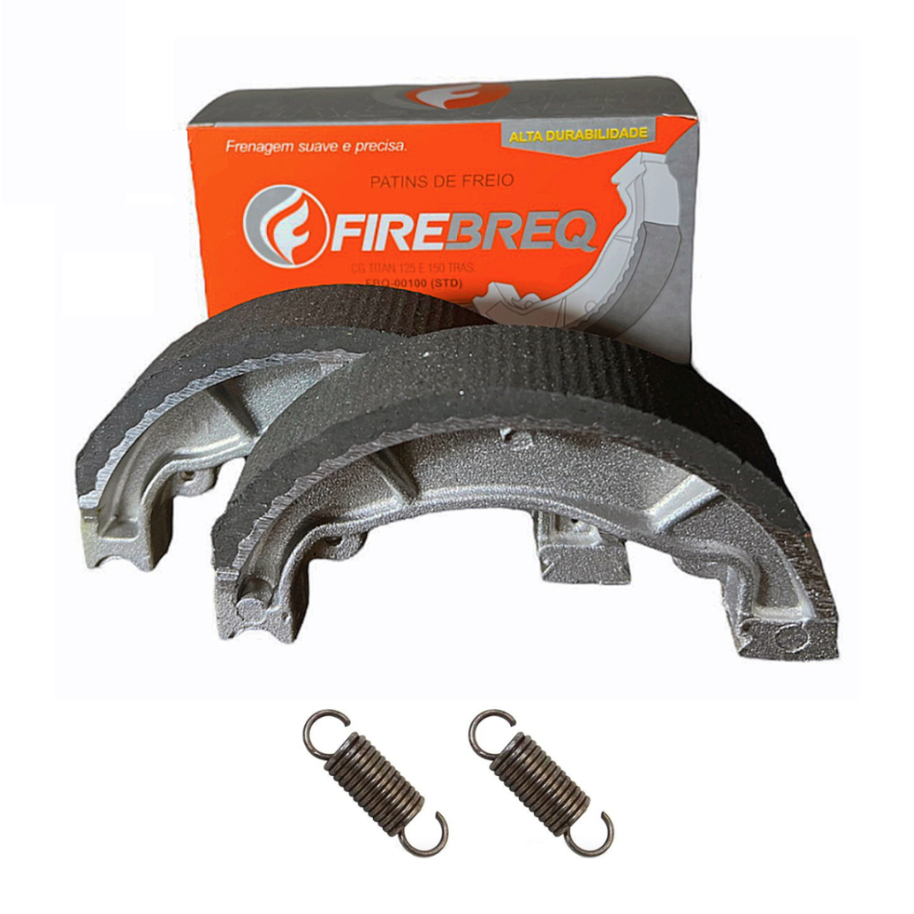 Patim Lona de Freio Fan 125 STD Traseiro + Molas Firebreq em Oferta na Shopee