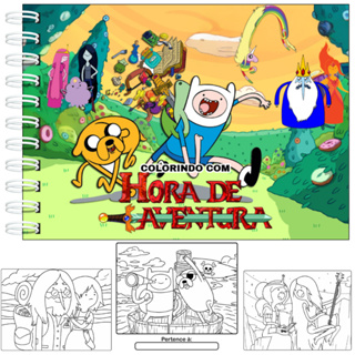 Livro de Colorir Inspirado na Série Hora de Aventura Capa Dura A5 50 Paginas Holográfico + Acetato em Oferta na Shopee