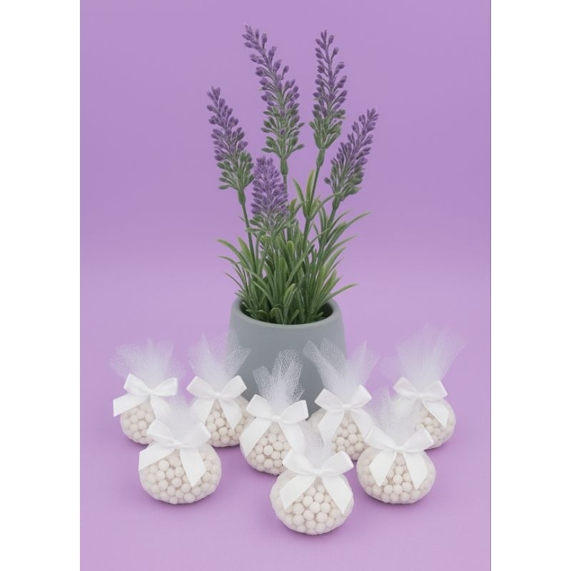 Imagem kit 08 saches lavanda calmante bem estar lembrancinha casamento festa chá revelação armario gavetas presente perfumado