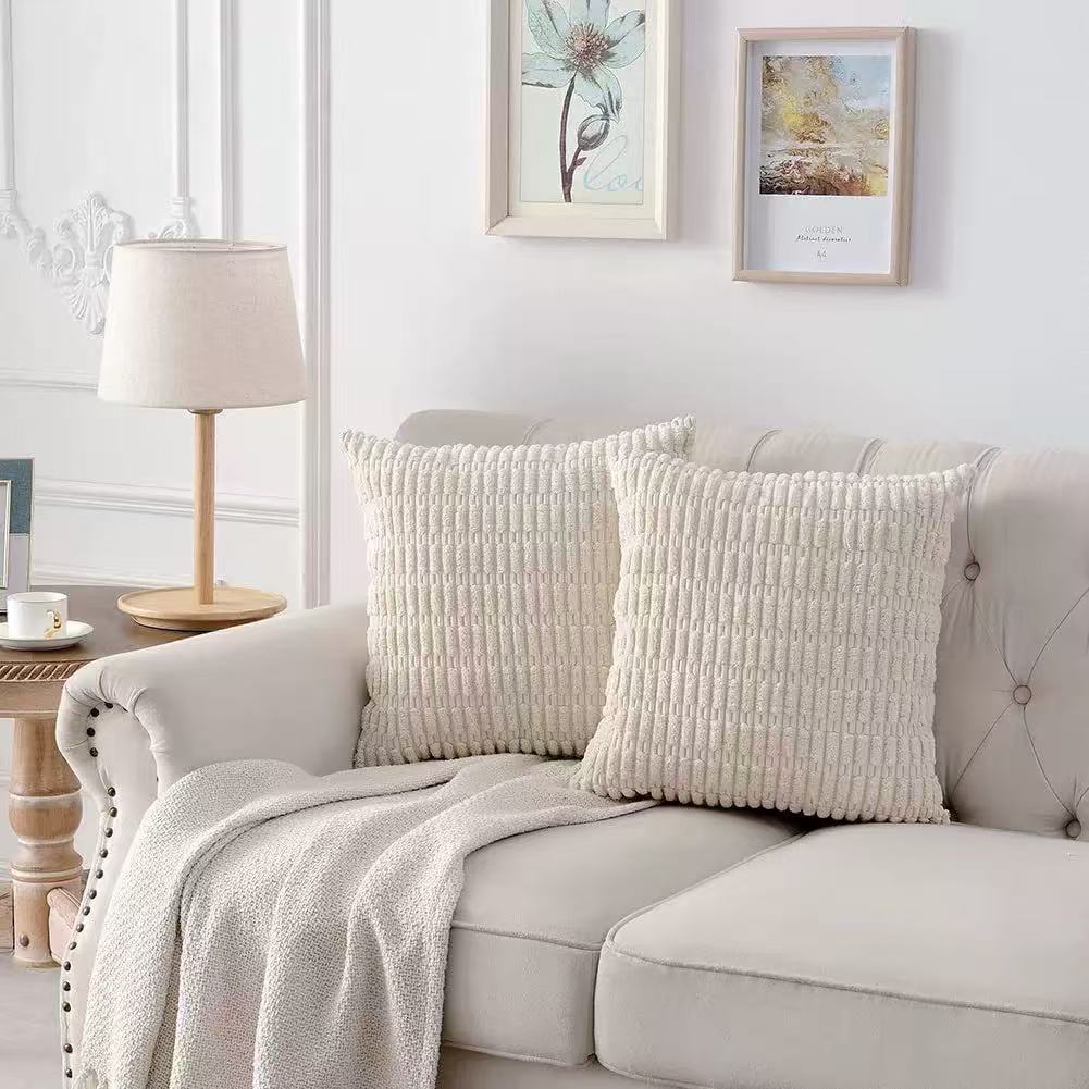 45X45CM Capa de Almofada Texturizada Creme Estilo Industrial Minimalista Conforto Decorativo para Sala Sofá em Oferta na Shopee