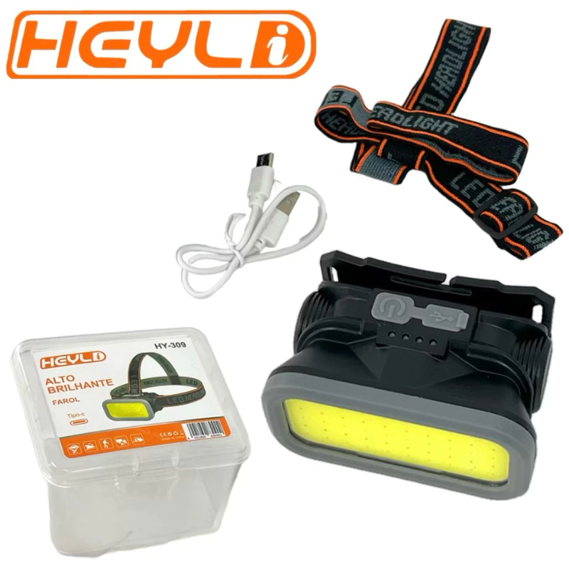 Imagem Potente Lanterna de Cabeça Recarregável com 4 Modos de Luz TOP