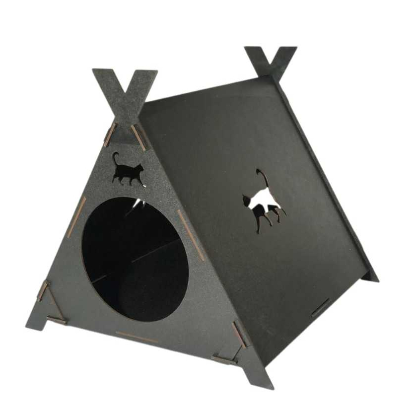 Casinha para Gato MDF Toca Cabaninha Refúgio Felino Confortável Casa Pet Triângulo Caminha para Gatinho
