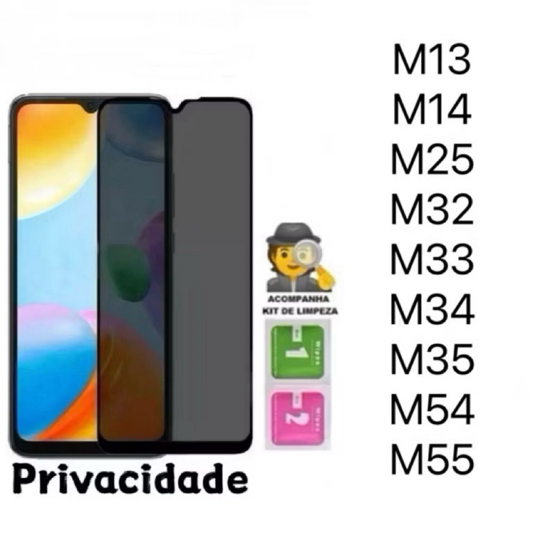 Película de vidro 3D Privacidade Anti Spy Para Samsung Galaxy M13 M14 M23 M32 M3