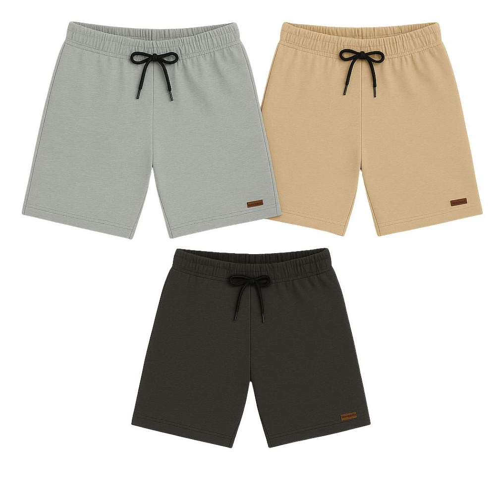 Kit 3 Bermudas Infantil Menino Algodão Sortido - Roupa Infantil Menino Tamanho 02 a 12 Anos