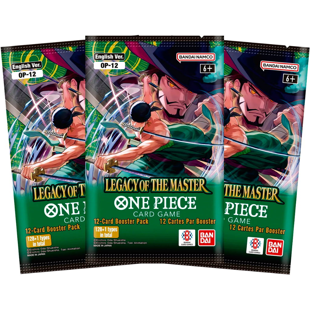 One Piece TCG Kit 3 Booster Legacy Of The Master OP 12 Cartas Inglês Bandai