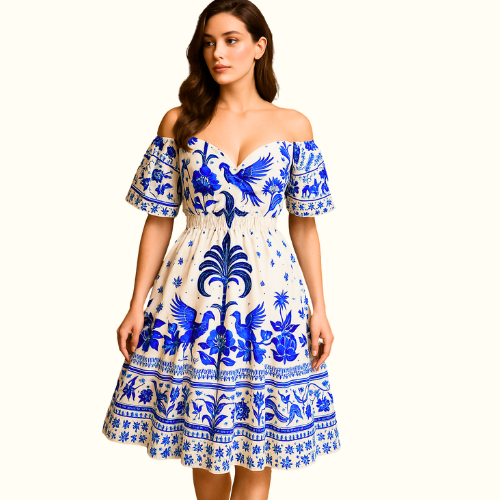 Vestido Feminino Corto Com Lastex na cintura Ajustável  Floral – Moda Feminina, Escote V, Ideal para Passe-os y Eventos