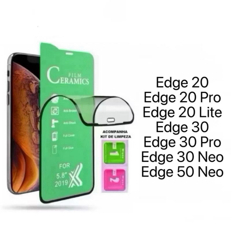 Película Cerâmica 9D 3D Gel Hidrogel Flexíve Para Motorola Edge 20 30 50 Neo Pro