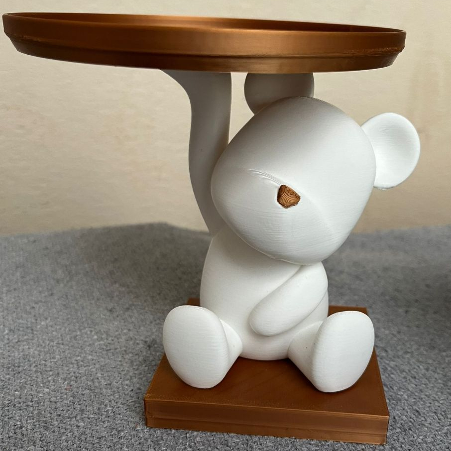 Suporte Alexa Chaves Decorativo – Urso com Bandeja para armário cozinha