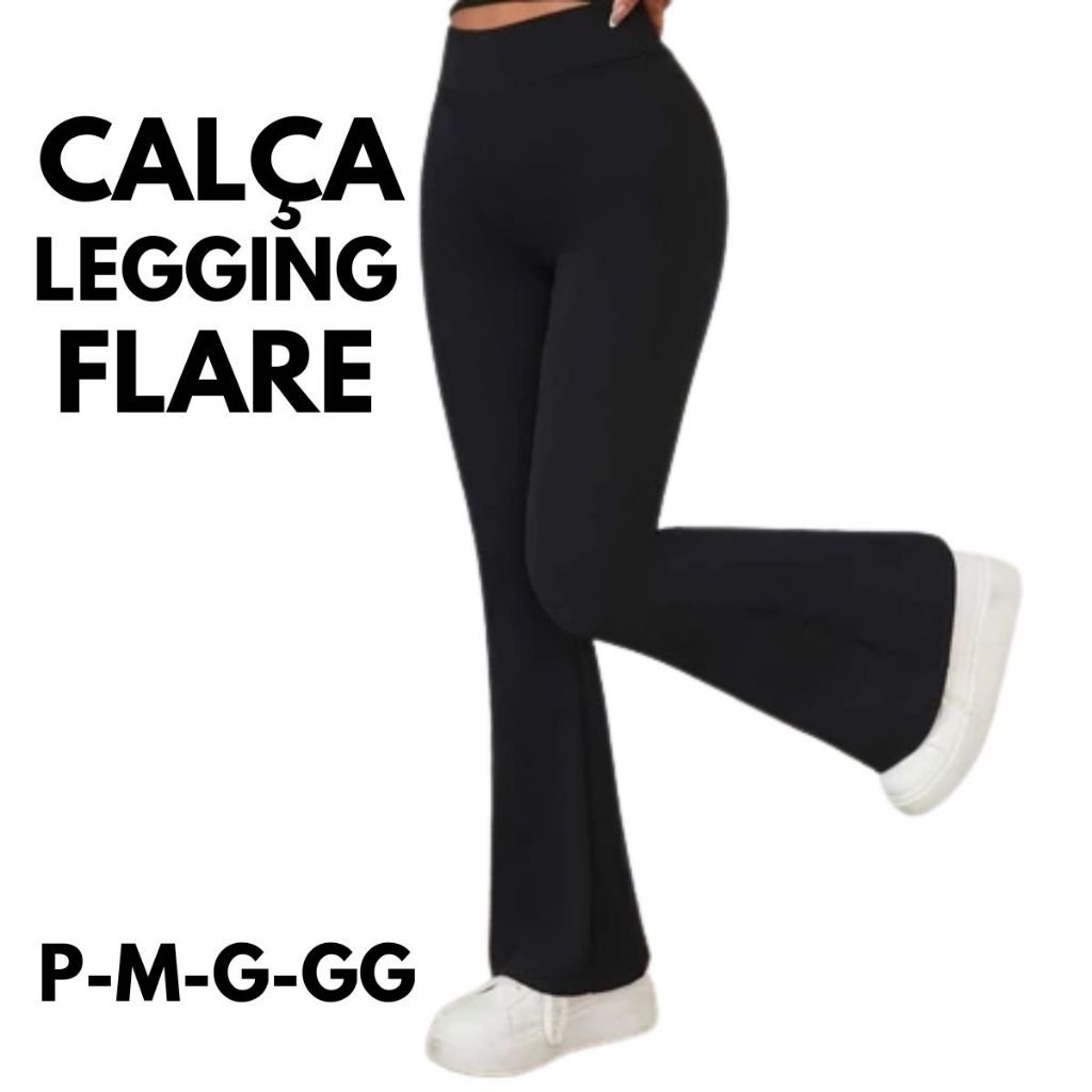 Calça Legging Feminina Flare Bailarina P ao GG PROMOÇÃO em Oferta na Shopee