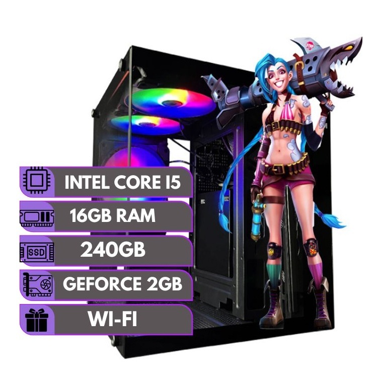Pc Cpu Gamer Intel Core I5 16gb Ssd 240gb Geforce 2gb + Wifi
