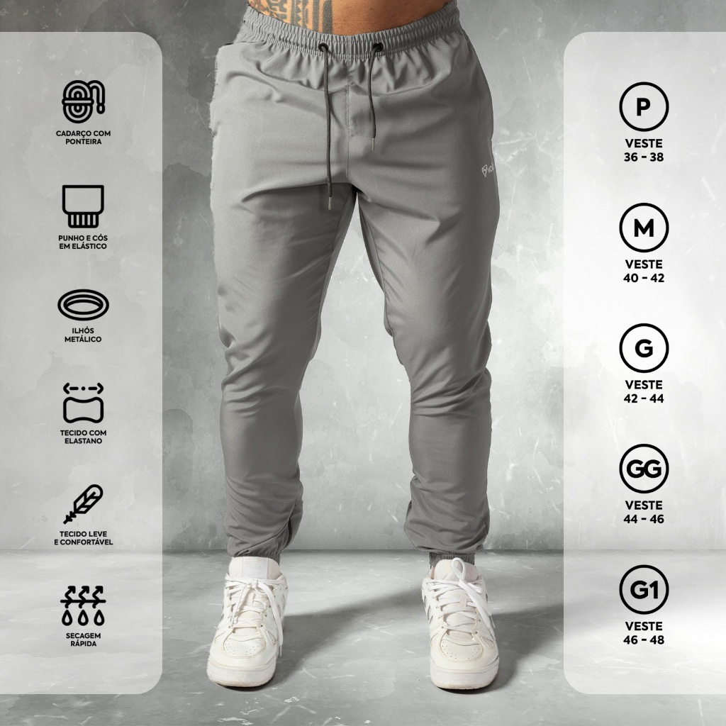 Calça Jogger Tactel com Elastano para Treino Esportiva Masculina