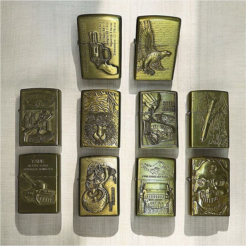 Kit 2 Isqueiros tipo zippo metálico recarregável retro vintage — imagem 2 de 2