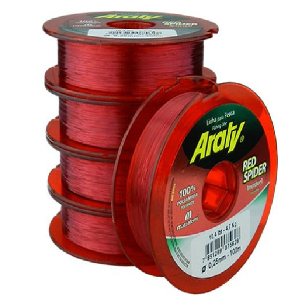 Linha Araty Red Spider 100 - 300 Metros Varias Medidas Vermelho