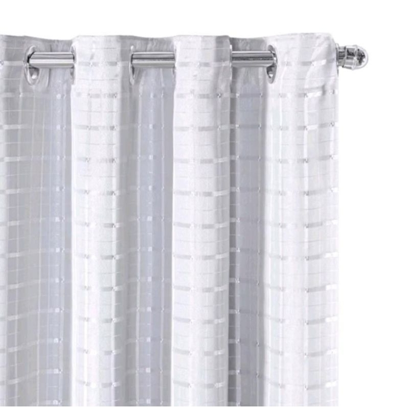 Cortina Microfibra com Voil Xadrez De 2.80 x 1.60  para Varão em Oferta na Shopee