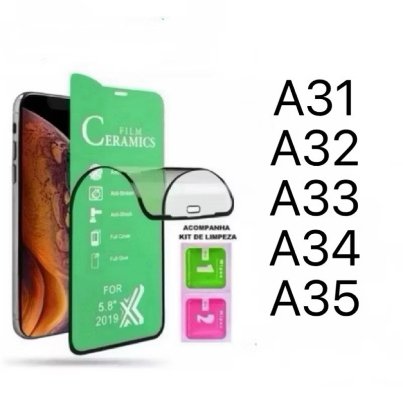 Película Cerâmica 9D 3D Gel Hidrogel Flexíve Para Samsung A31 A32 A33 A34 A35 4G 5G em Oferta na Shopee