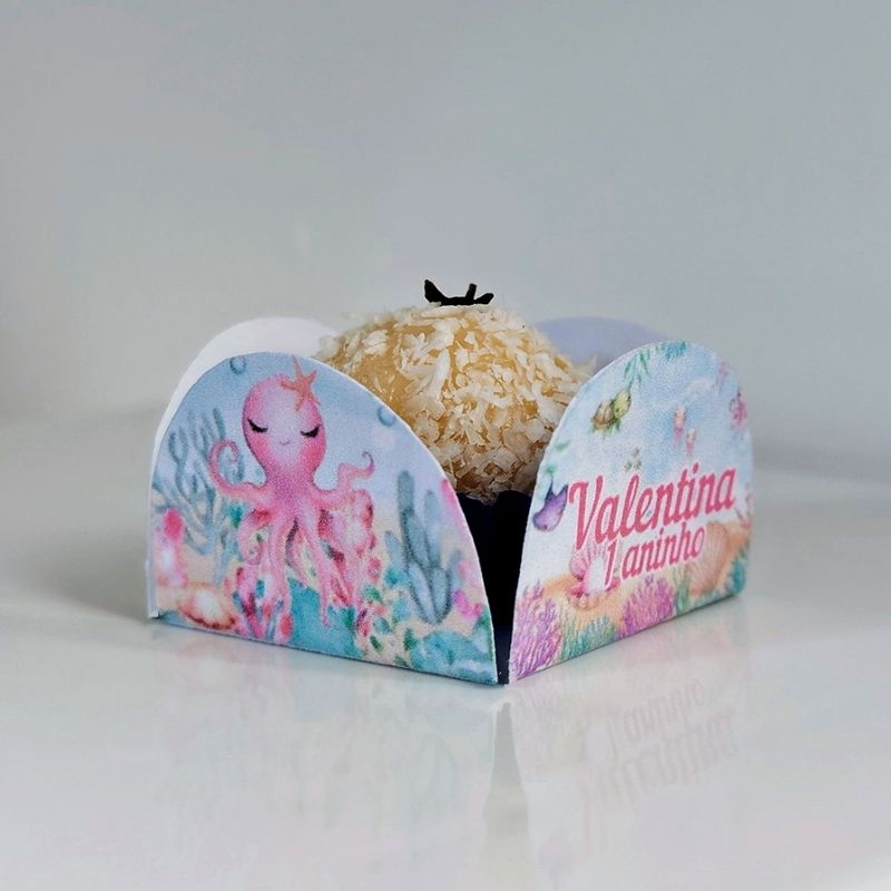 Forminhas para Doces e Brigadeiros Personalizadas Fundo do Mar– mesversário, festas, chá de bebê, mimos, aniversários