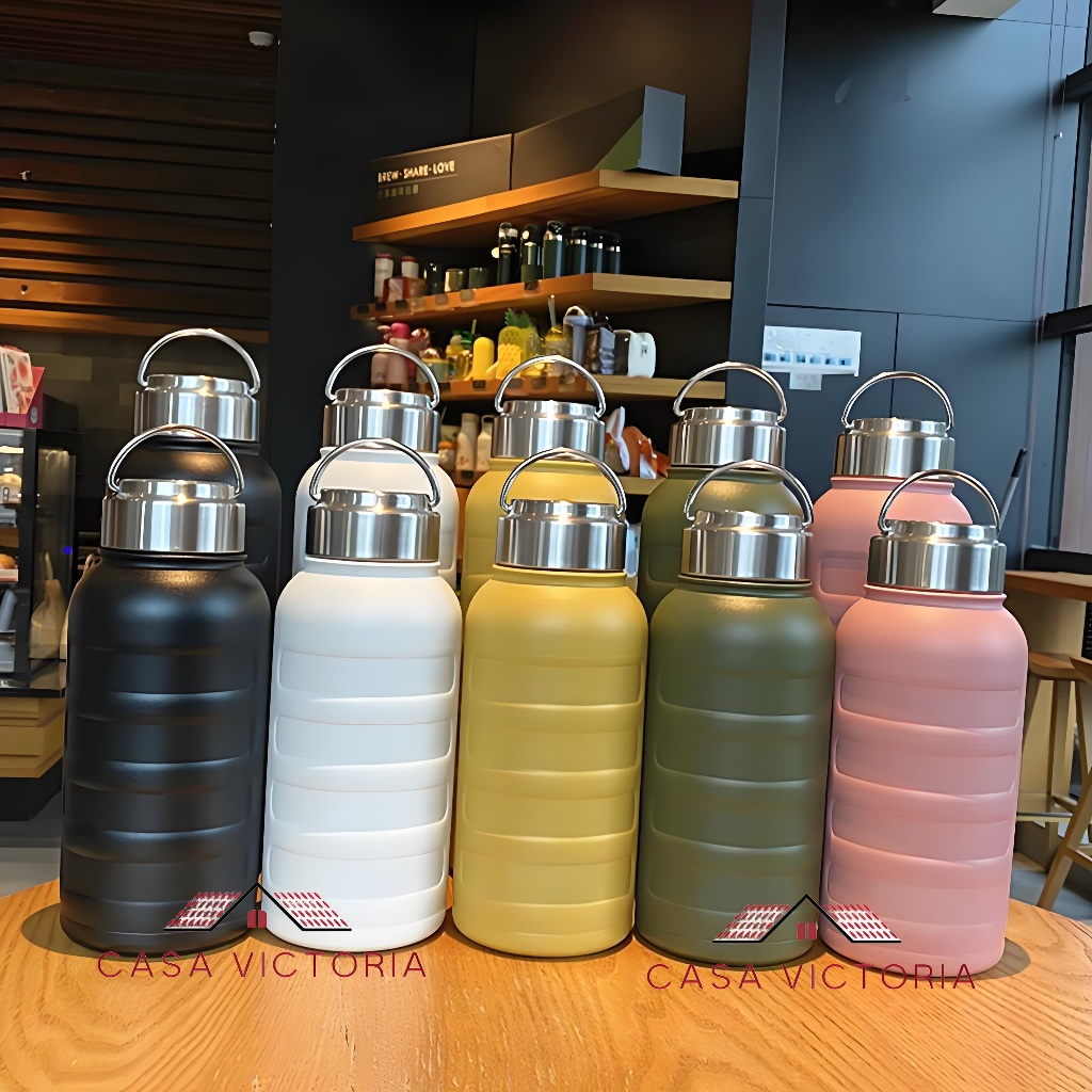Garrafa térmica portátil de aço inoxidável com alça 1000ml/750ml adequada para café e chá para manter quente/frio