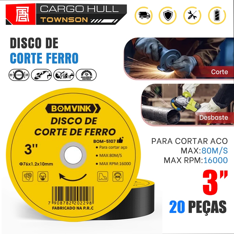 Disco De Corte Fino Para Ferro/Inox 3 Polegadas 1.2mm Φ76mm Para Esmerilhadeira em Oferta na Shopee
