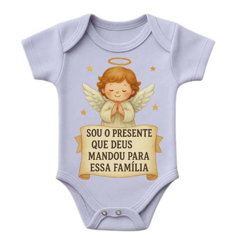 Body de Bebê roupa bebê unissex enxoval Frases Sou o Presentinho de Deus