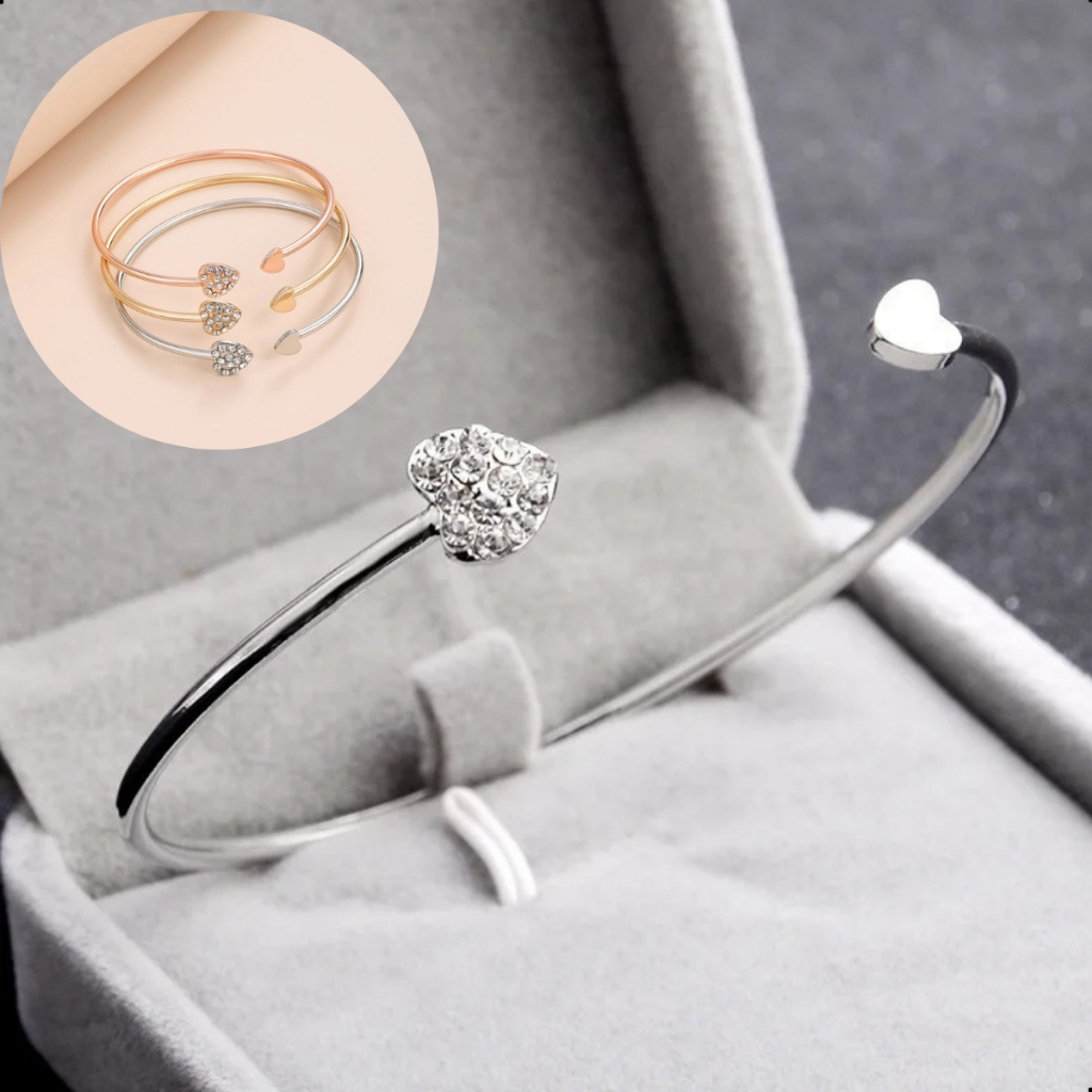 Bracelete Pulseira Banhado a Ouro Prata Folheado Dourado em Oferta na Shopee