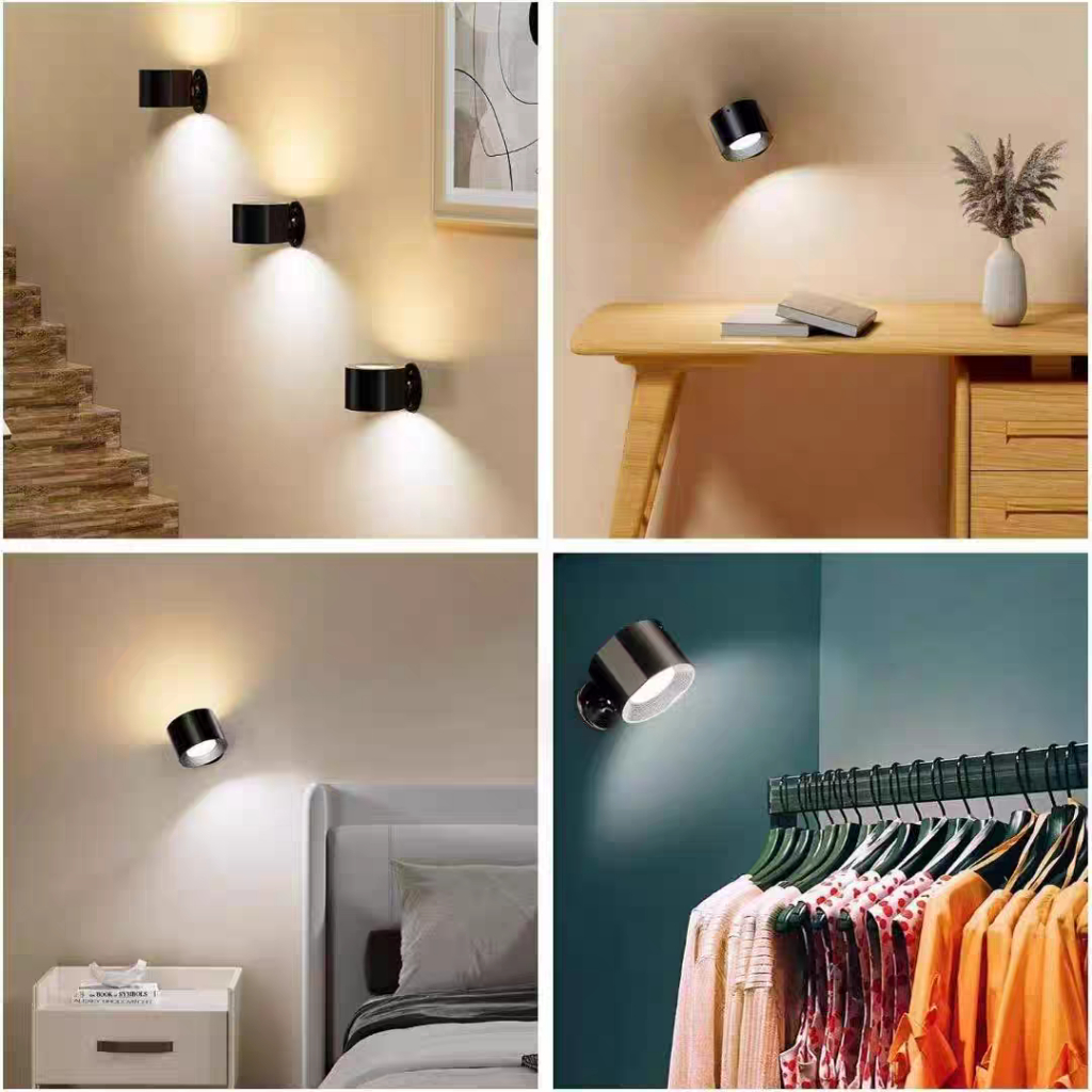 Kit2 Luminária Spot LED 8W Recarregável com Controle Remoto, Timer, Duas Cabeças Magnéticas e 3 Tons de Cor para Leitura