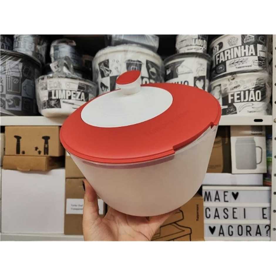 Tupperware Centrifuga Plus 3,9 Litros Vermelha e Branca