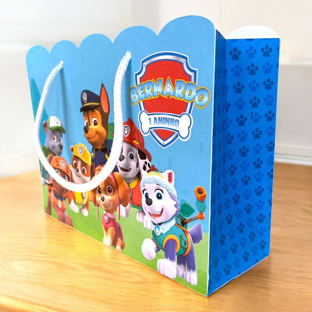 Sacola Patrulha canina Personalizado | Sacolinha | Lembrancinha | Mimos | Aniversário PEGUE E MONTE