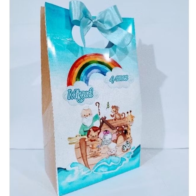 Sacolinhas personalizadas Arca de Noé festa infantil lembrancinhas diversos temas