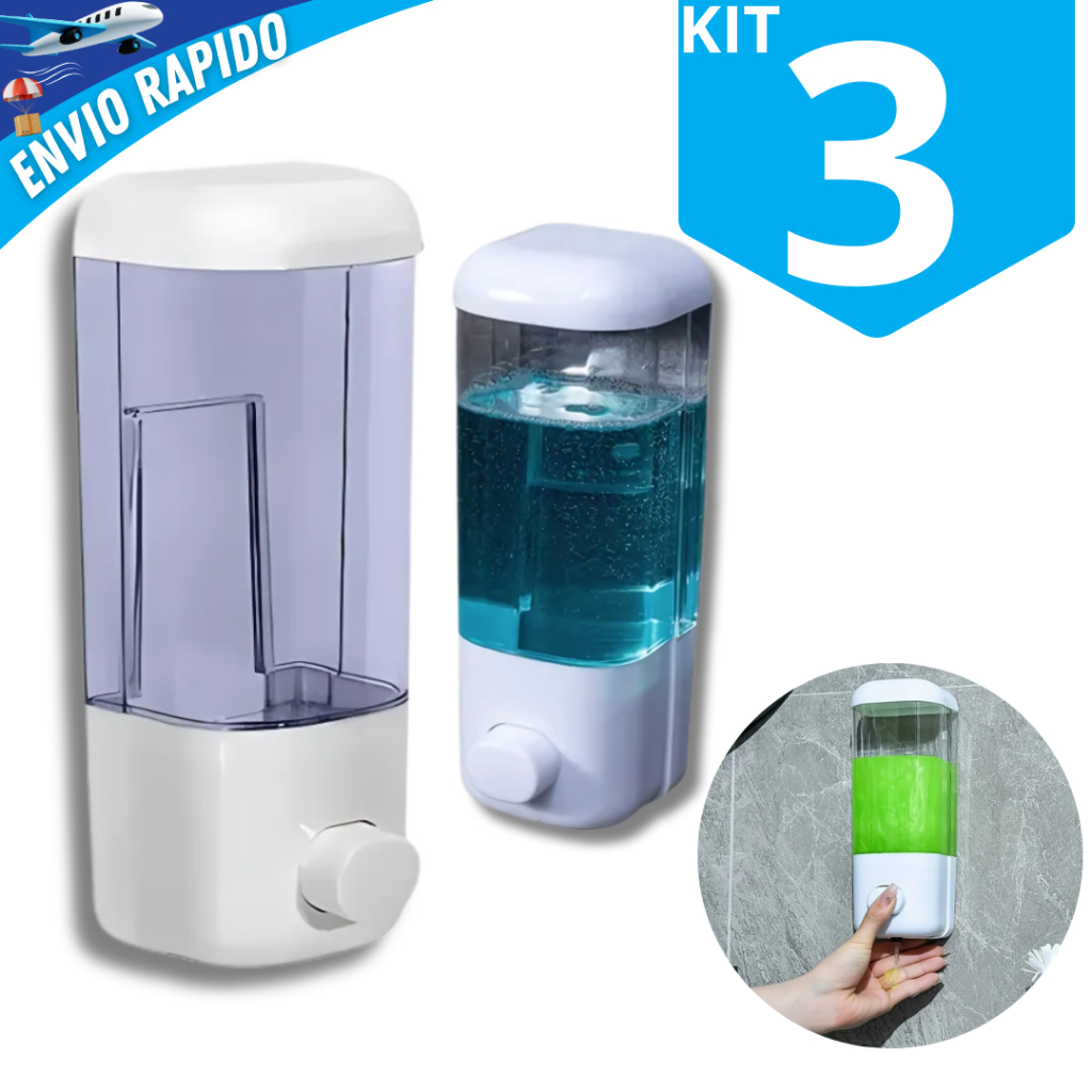 Kit 1/2/3 Dispenser Automático Sabonete Líquido Álcool Gel Para Parede Com Suporte em Oferta na Shopee
