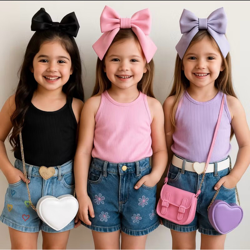 Kit 3 Regata Infantil Feminina Canelada com Alcinha – Blusinha Menina Confortável, Moda Verão, Roupa Infantil Básica