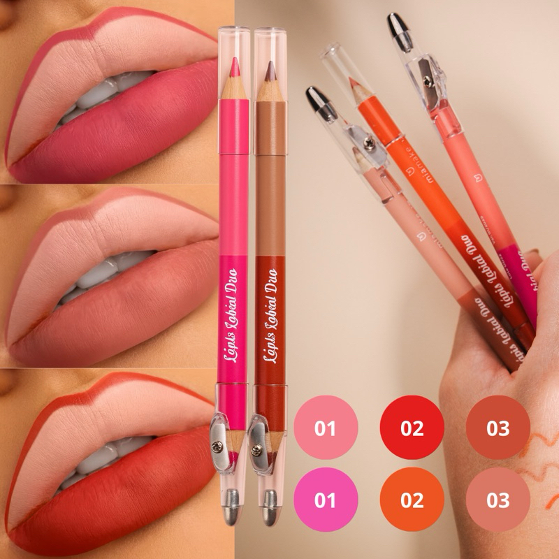 Lápis Labial Contorno 2 em 1 Nude vermelho rosa macio delineador lips Longa Duração Alta Pigmentação em Oferta na Shopee