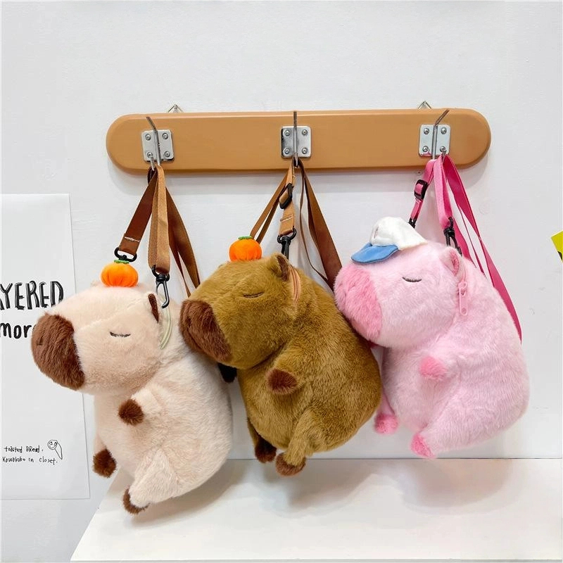 Mochila Pelúcia Divertida de Capivara - Acessório Fofo em Formato de Animal para Escola e Passeios em Oferta na Shopee