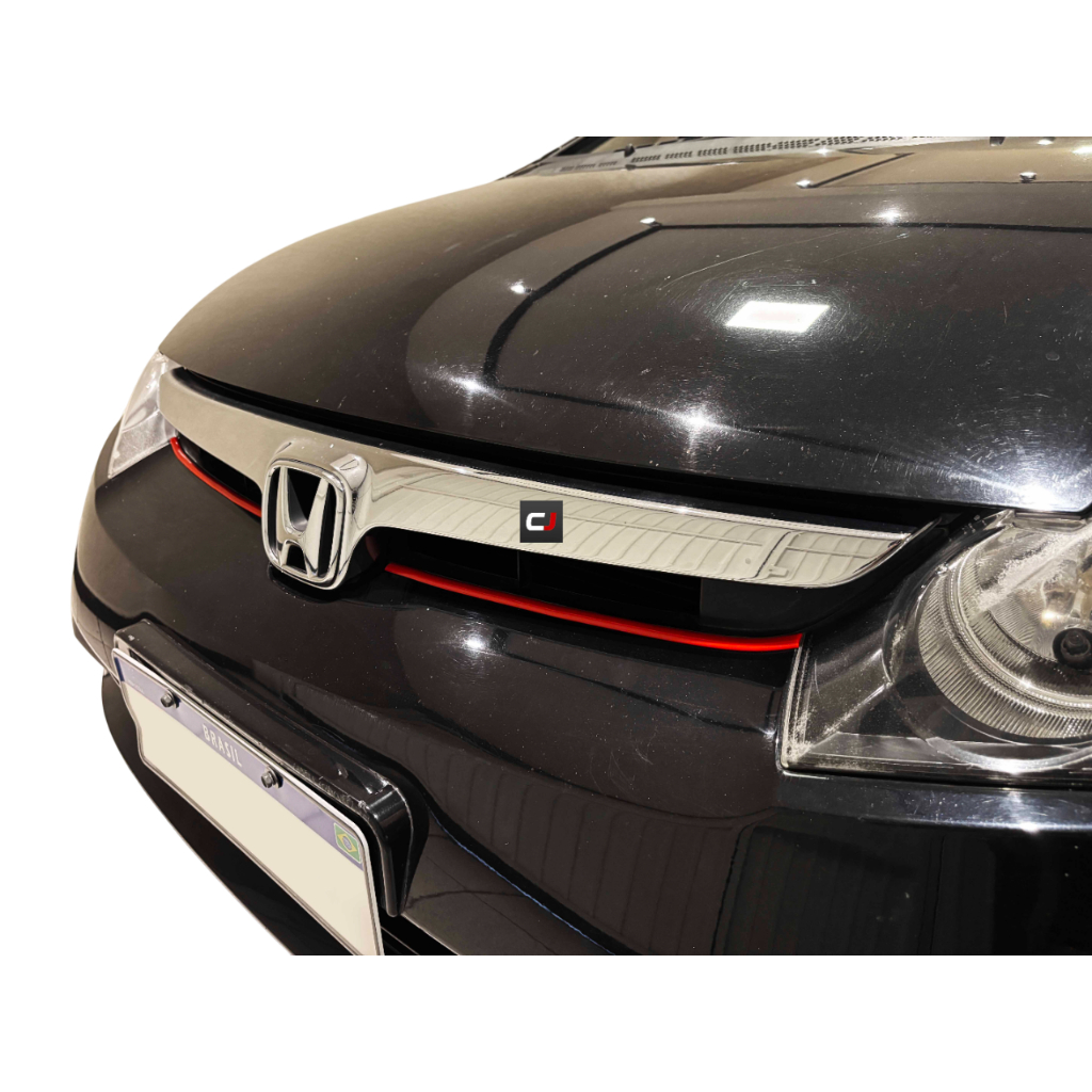 Friso Aplique Grade Vermelho Sport Honda New Civic 2007 e 2008