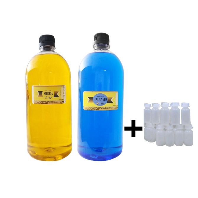 kit 2 Óleos de Unção de 1 litro cada + 10 frasconetes de 5ml (escolha a Essência conforme a descrição no ato da compra)